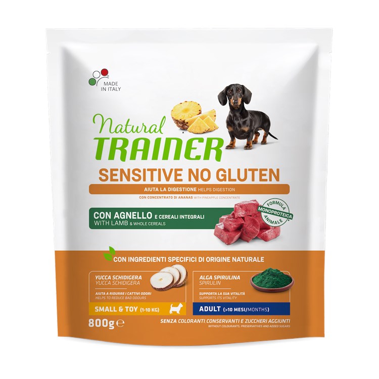Natural Trainer Sensitive Mini Adult Agnello e Cereali Integrali 800 gr Per Cani
