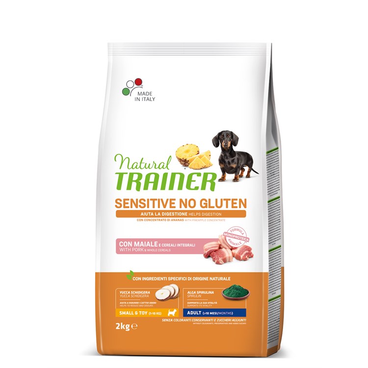 Natural Trainer Sensitive Mini Adult Maiale e Cereali Integrali 2 kg Per Cane
