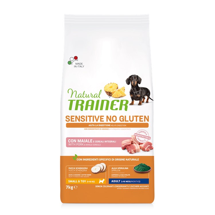 Natural Trainer Sensitive Mini Adult Maiale e Cereali Integrali 7 kg Per Cane