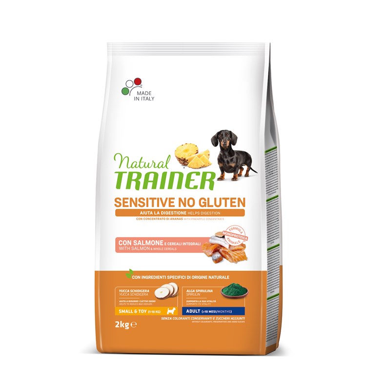 Natural Trainer Sensitive Mini Adult Salmone e Cereali Integrali 2 kg Per Cani