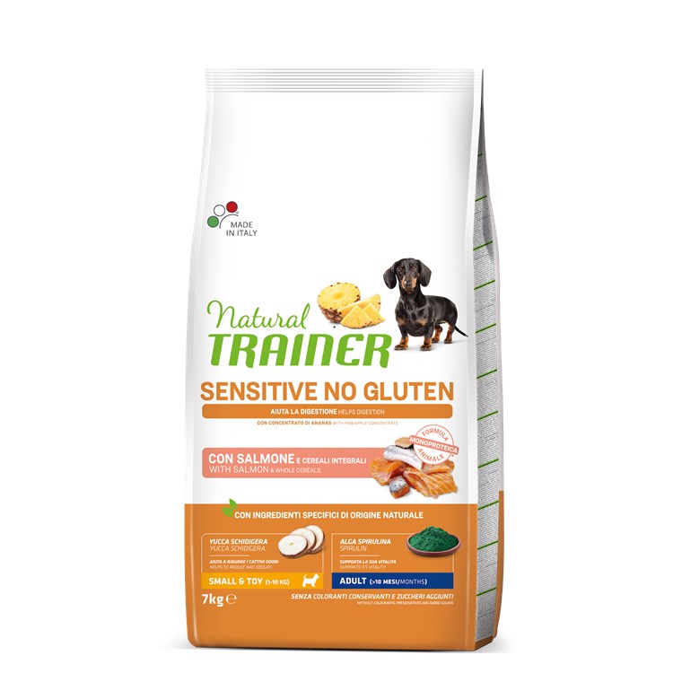 Natural Trainer Sensitive Mini Adult Salmone e Cereali Integrali 7 kg Per Cani