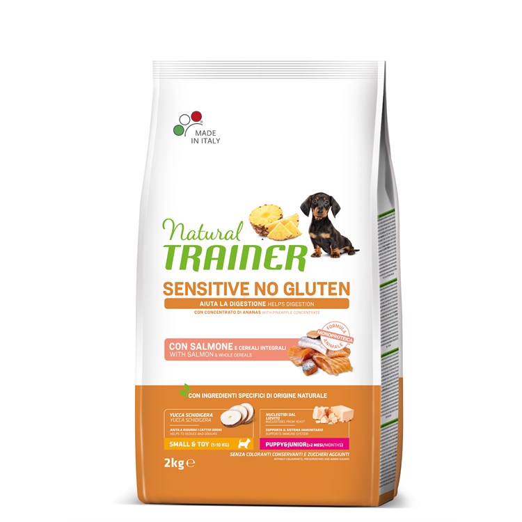 Natural Trainer Sensitive Mini Puppy & Junior Salmone 2 kg Per Cane