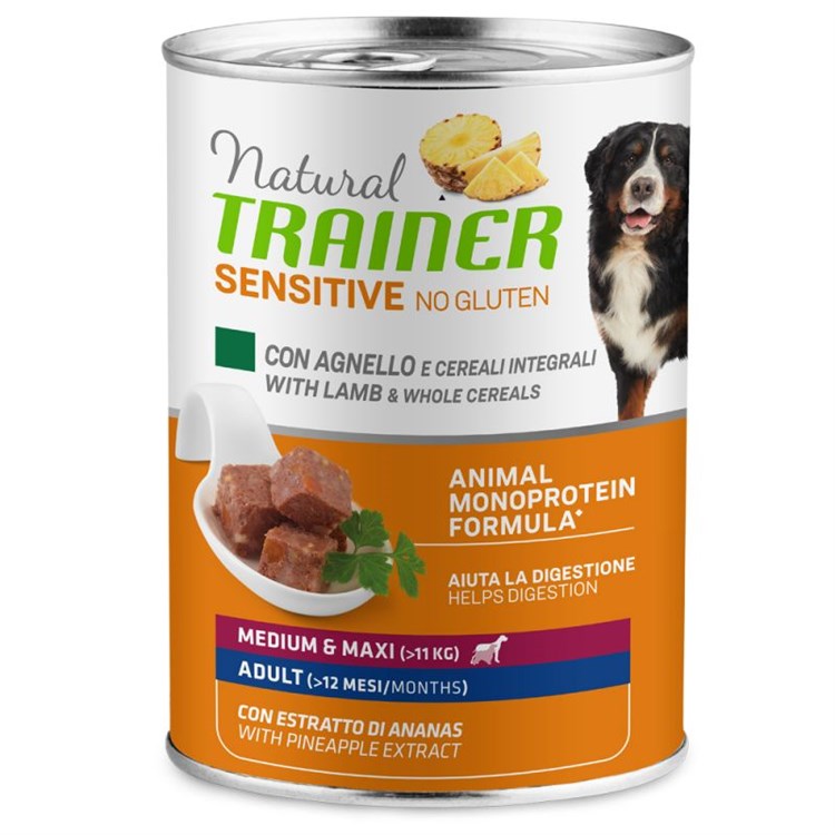 Natural Trainer Sensitive No Gluten Adult Agnello 400 gr Umido Cane