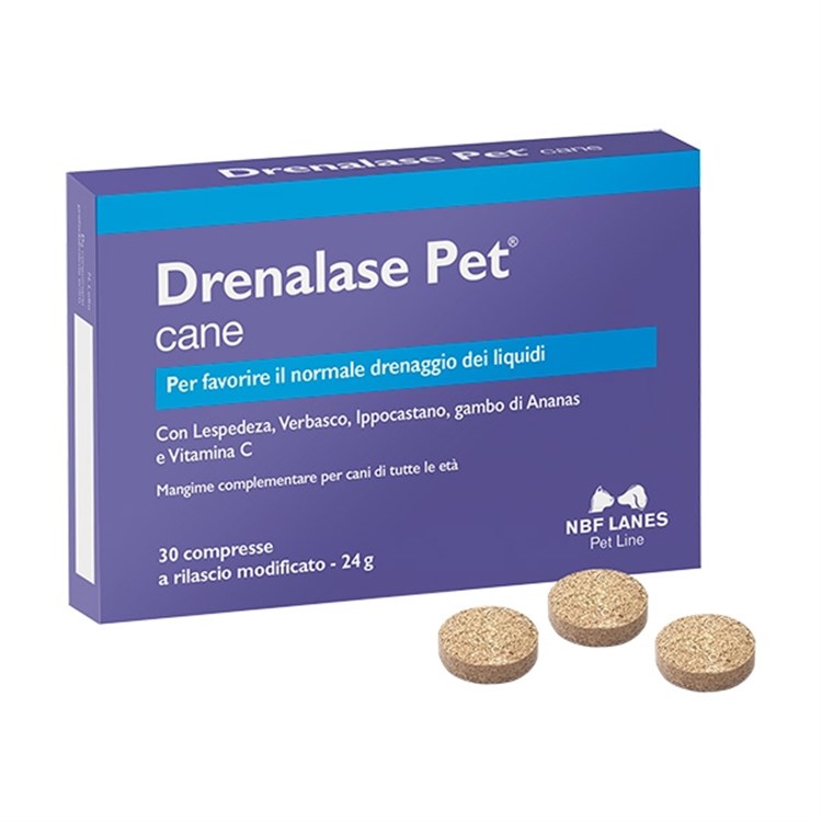 NBF Lanes Drenalase Pet 30 Compresse da 800 mg per Cani