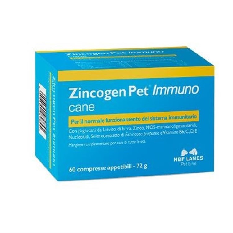 NBF Lanes Zincogen Pet Immuno 60 Compresse Per Cani e Gatti