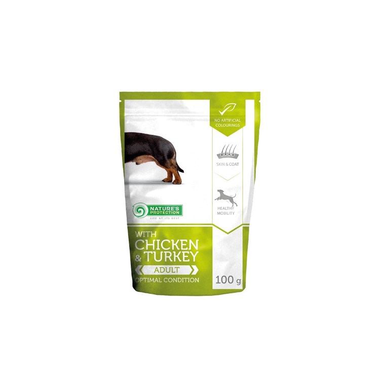 NP POUCH DOG ADULT POL+TAC 100G