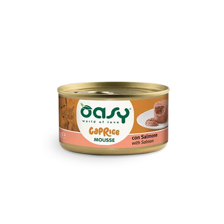 Oasy Caprice Mousse Con Salmone 85 Gr Scatoletta per Gatti