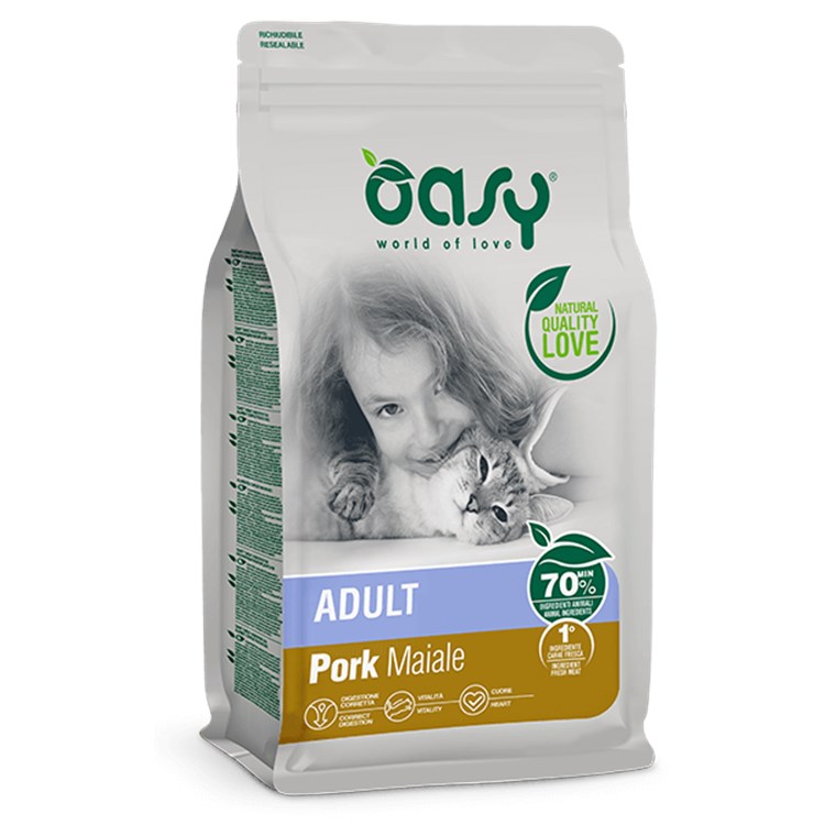 Oasy Cat Adult Maiale 1,5 Kg Per Gatti