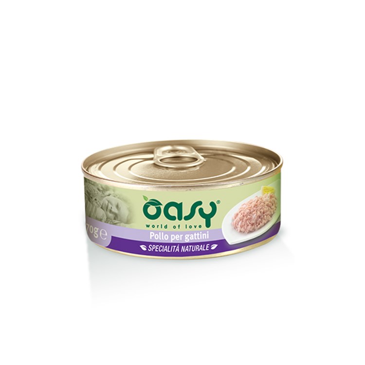 Oasy Cat Kitten Pollo Lattina 150 gr Umido Per Gattini