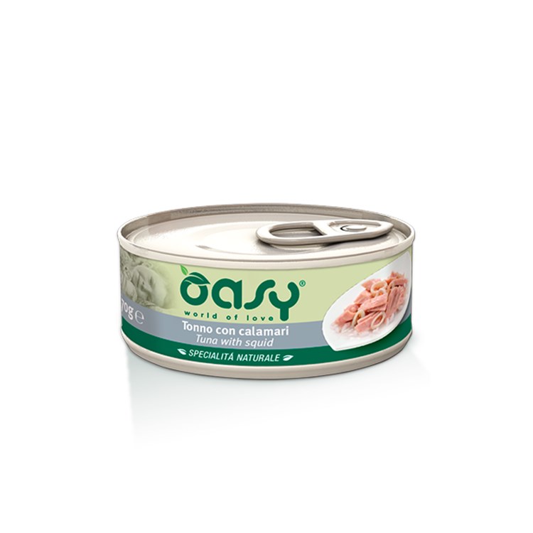 Oasy Cat Tonno Con Calamari Lattina 150 gr Umido Per Gatti