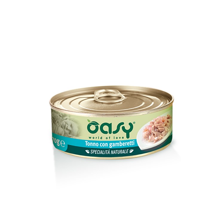 Oasy Cat Tonno Con Gamberetti Lattina 150 gr Umido Per Gatti