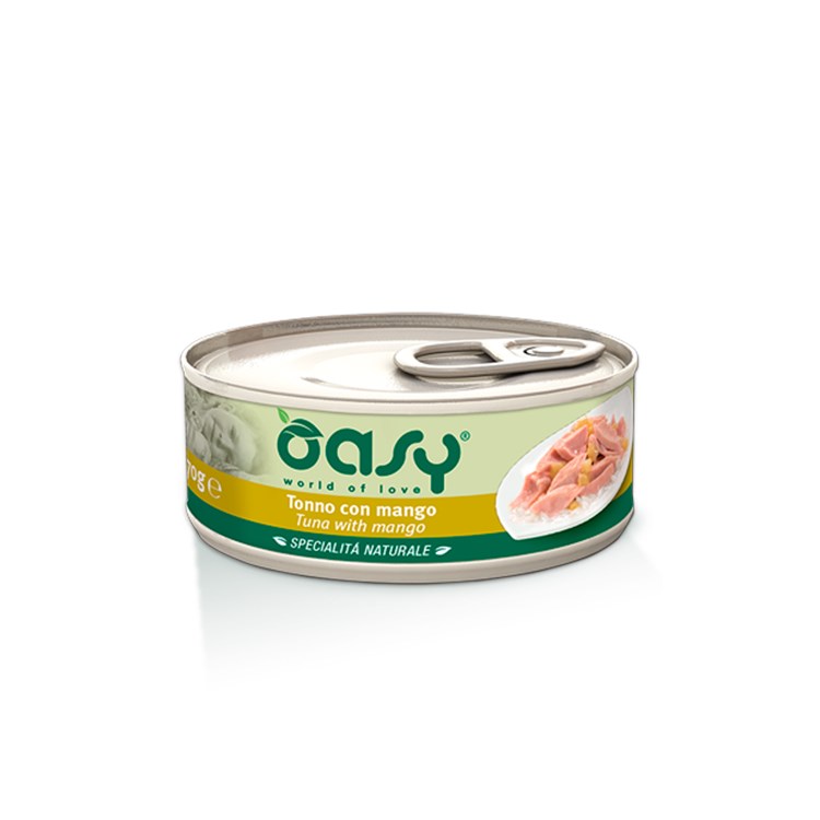 Oasy Cat Tonno Con Mango Lattina 150 gr Umido Per Gatti