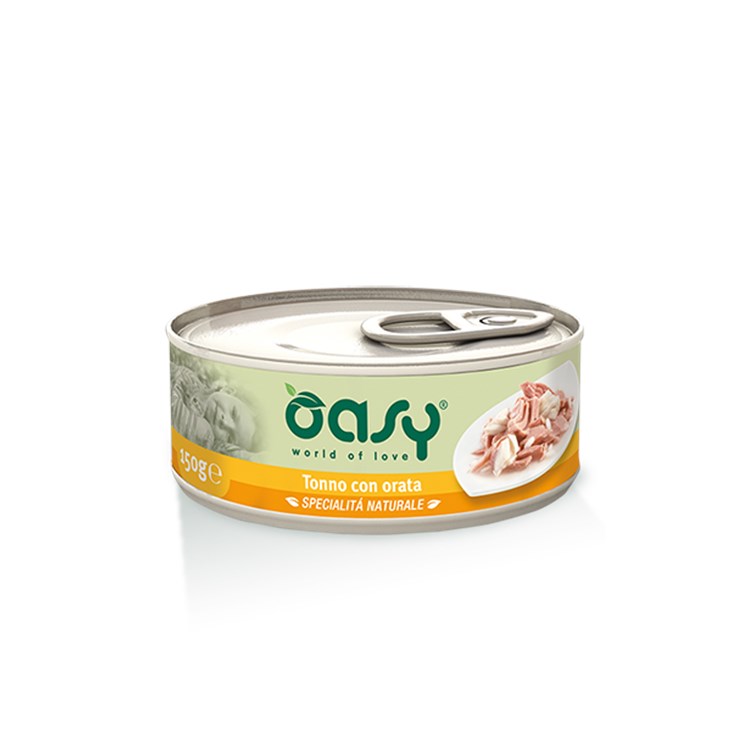 Oasy Cat Tonno Con Orata Lattina 150 gr Umido Per Gatti