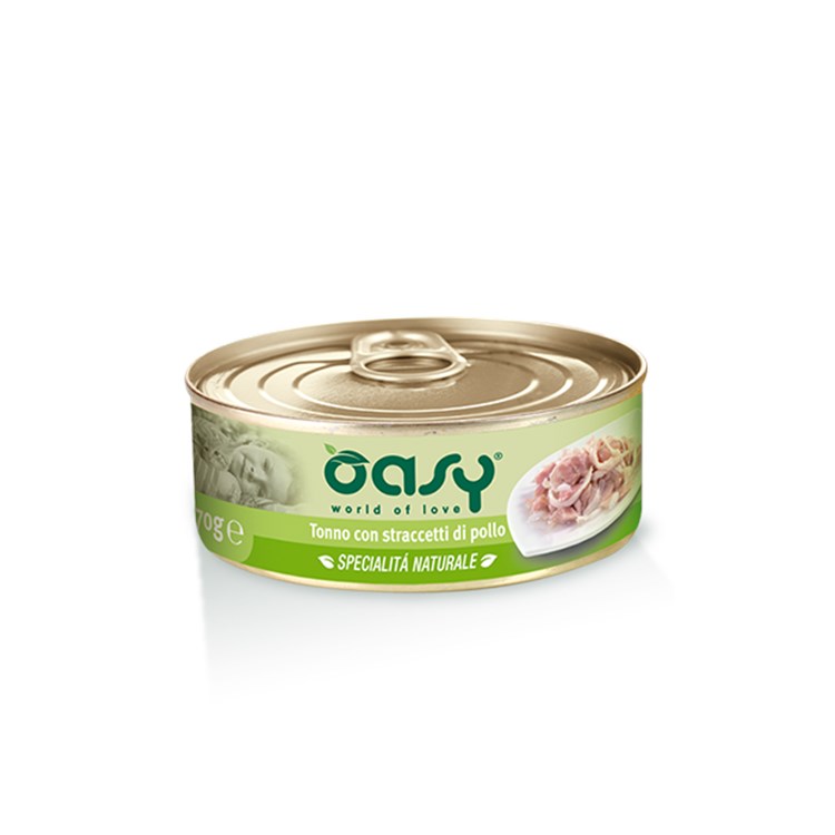 Oasy Cat Tonno Con Pollo Lattina 70 gr Umido Per Gatti