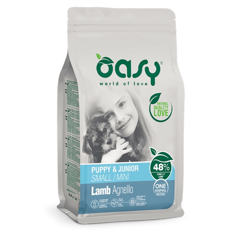 Oasy Dog Puppy Junior Small Mini Agnello 2,5 kg Crocchette Cane