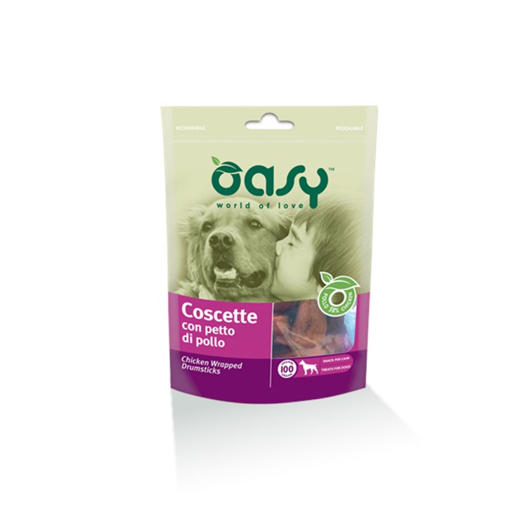 Oasy Snack Coscette con Petto di Pollo 100 g per Cani