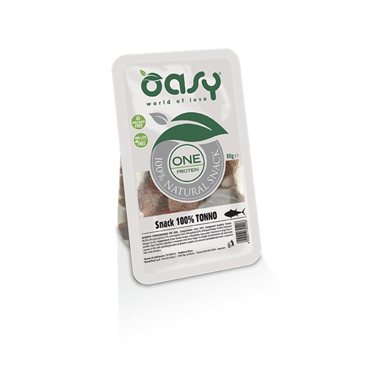 Oasy Snack One Protein Tonno 80 gr per Cani Monoproteico