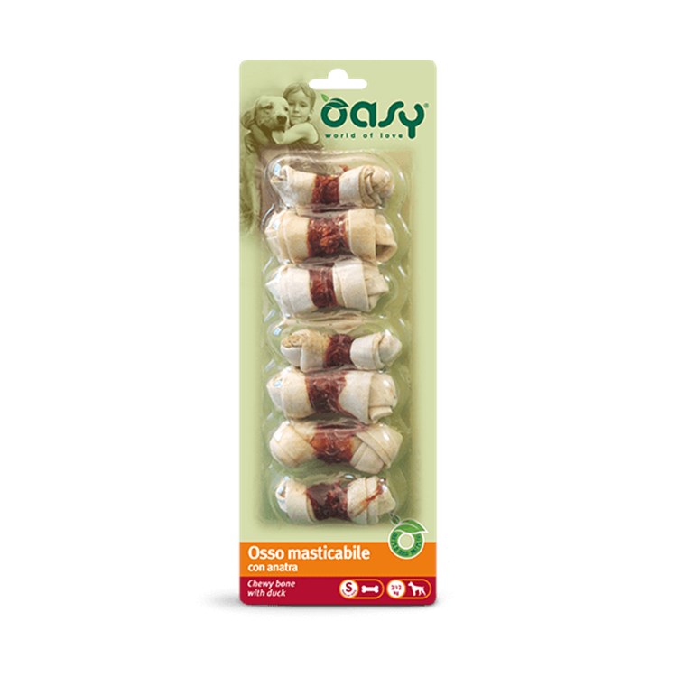 Oasy Snack Osso Masticabile Con Anatra Taglia S 85 Gr 1 conf 7 Ossi