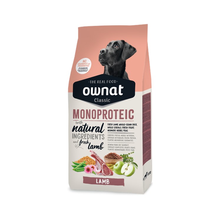 Ownat Classic Monoproteic Lamb 12 kg Crocchette Per Cani Con Agnello Riso