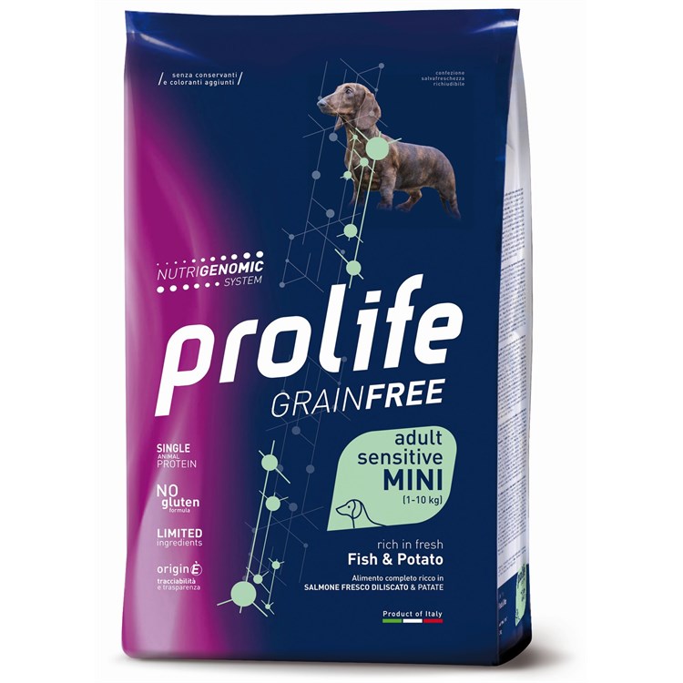 Prolife Dog Mini Adult Sensitive Pesce e Patate 7 kg Grain Free (Fish)
