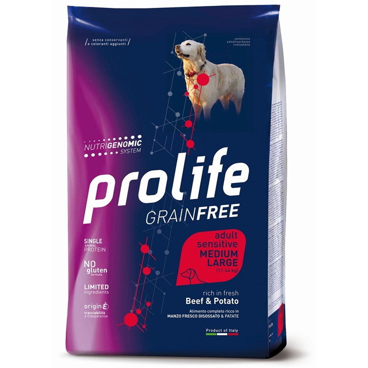 Prolife Dog Sensitive Medium Large Adult Manzo e Patate 10 kg (Beef) Grain Free