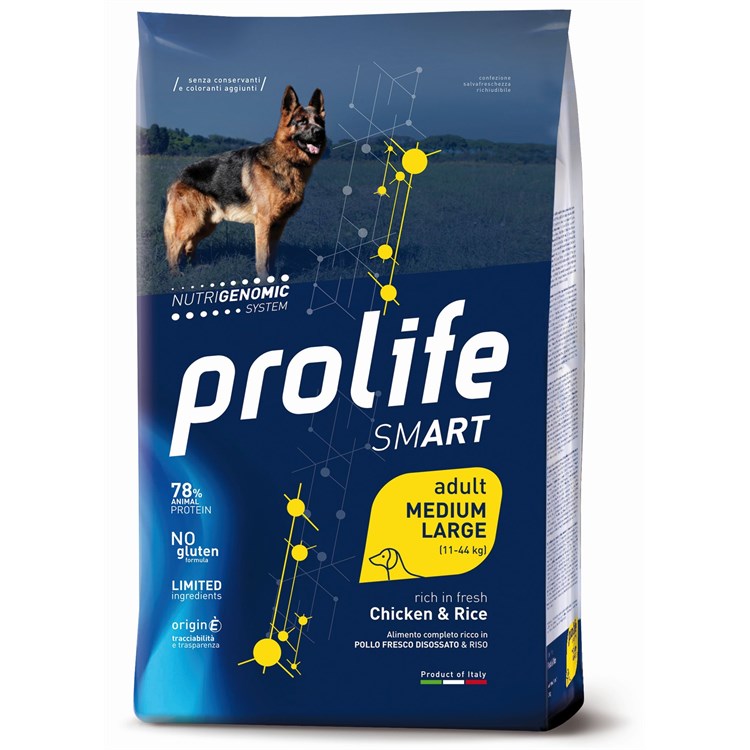 Prolife Dog Smart Medium Large Adult Pollo e Riso 12 kg (Chicken)