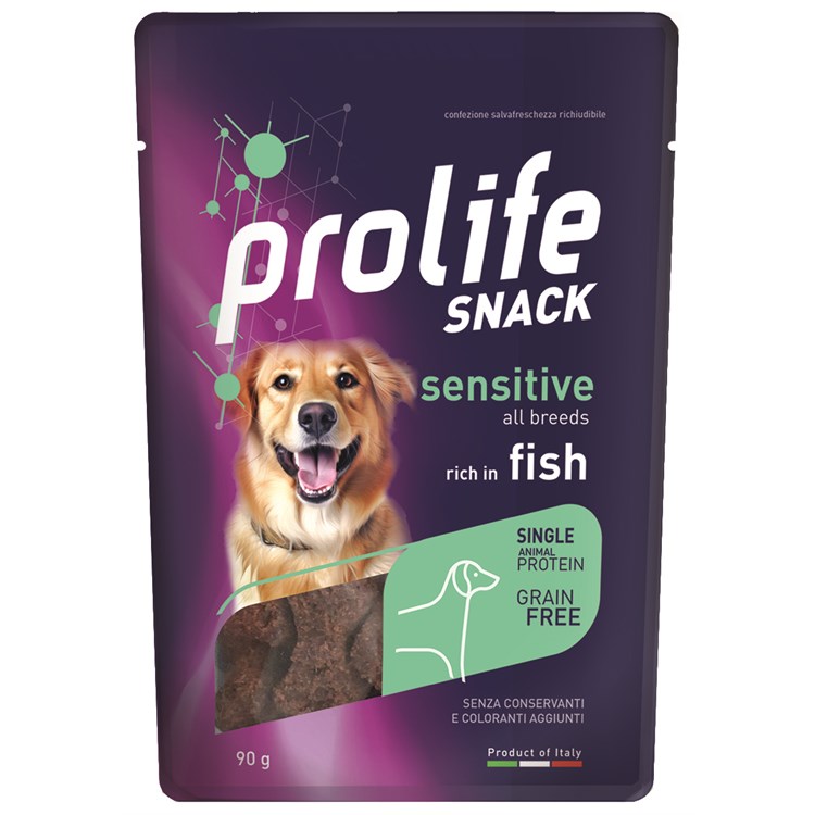 Prolife Snack Sensitive Grain Free Pesce 90 Gr Premi Cane