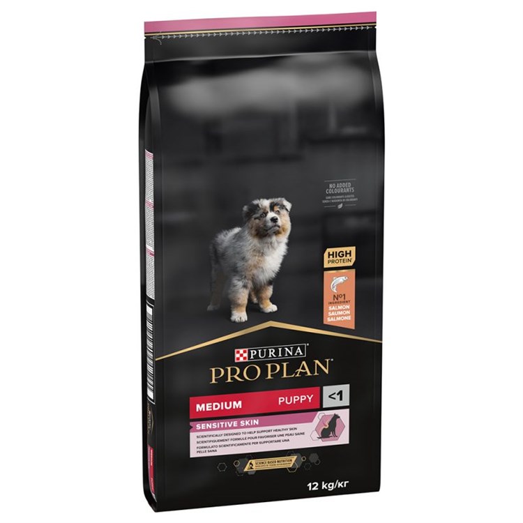 Purina Pro Plan Puppy Medium Sensitive Skin OptiDerma Salmone e Riso 12 Kg