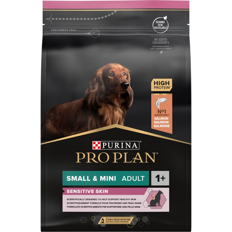 Purina Pro Plan Small Mini Adult Sensitive Skin Salmone 3 Kg Crocchette Cane