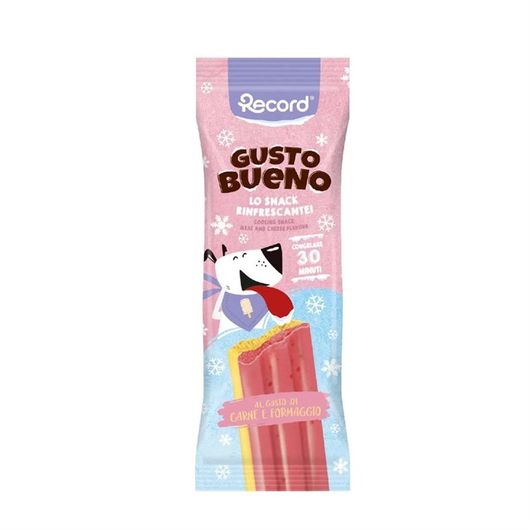 Record Gelato Gusto Bueno Formaggio e Carne 50 gr Snack Per Cani SCAD PROD 04.05.25