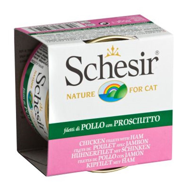 Schesir Complements Filetto Di Pollo Con Prosciutto in Jelly 70g Scatoletta Per Gatti