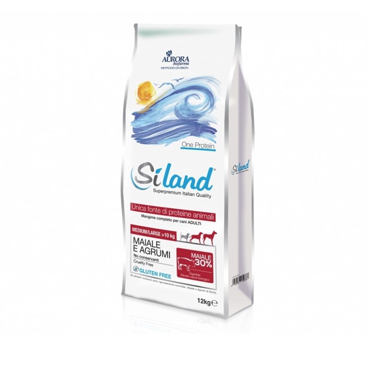 Siland Monoproteico Adult Medium Large Maiale Agrumi 12 kg Cane