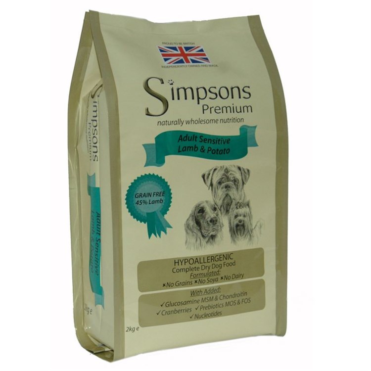 Simpsons Premium Adult Sensitive Agnello e Patate 12 kg Cane