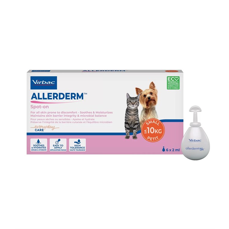 Virbac Allerderm Spot On 2 ml 6 Pipette per cani Meno 10 kg e Gatti
