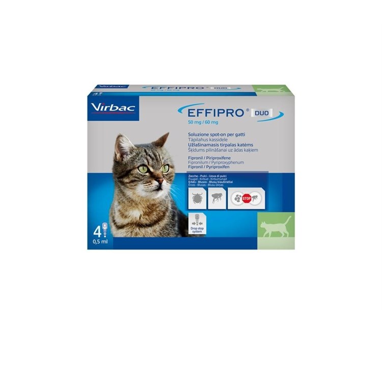 Virbac Effipro DUO Spot-on 4 Pipette Gatto