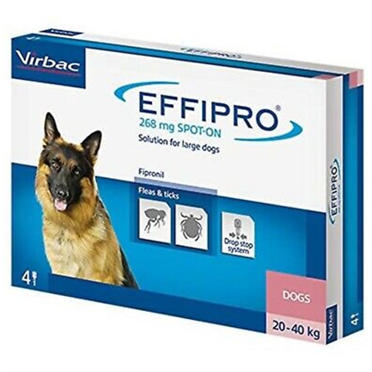 Virbac Effipro Spot-on 20 - 40 kg 4 Pipette Cane SCAD PROD 31.05.25