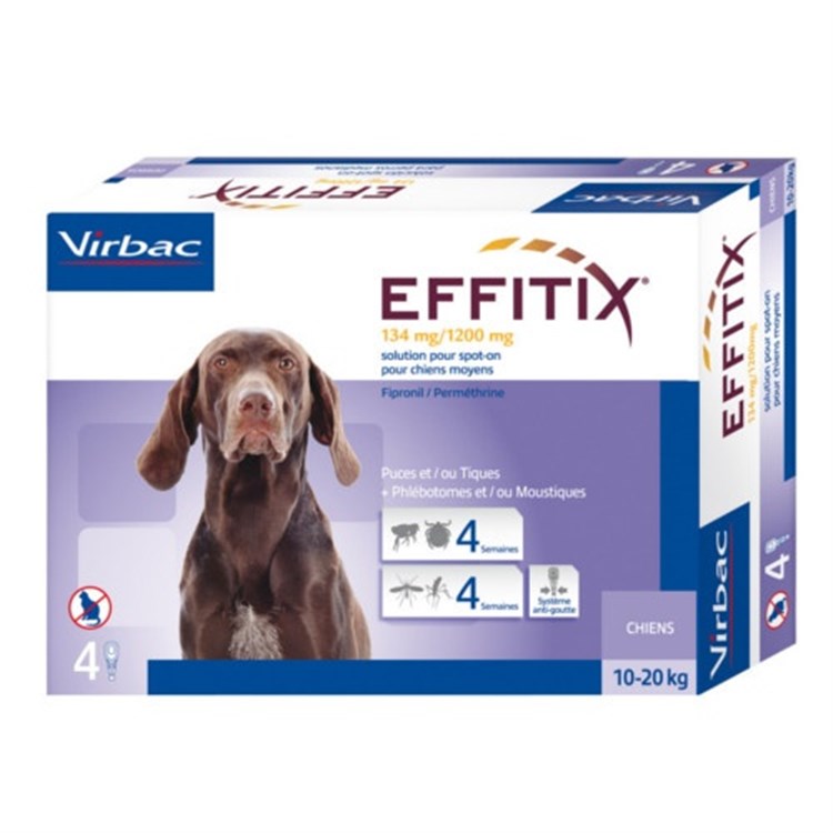 Virbac Effitix Cane Spot-on 10 - 20 kg 4 Pipette 2,2 ML