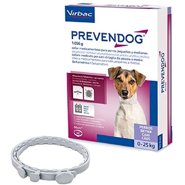 Virbac Prevendog 2 Collari Antiparassitario 60 cm Per Cani 0 - 25 kg